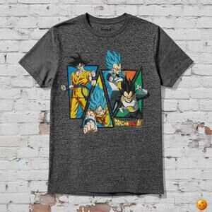 Dragon Ball Super Graphic T-Shirt Mens Gray Short Sleeve